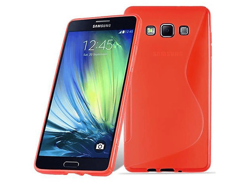 2015, Backcover, TPU Galaxy Samsung, CADORABO Handyhülle, S-Line ROT INFERNO A7