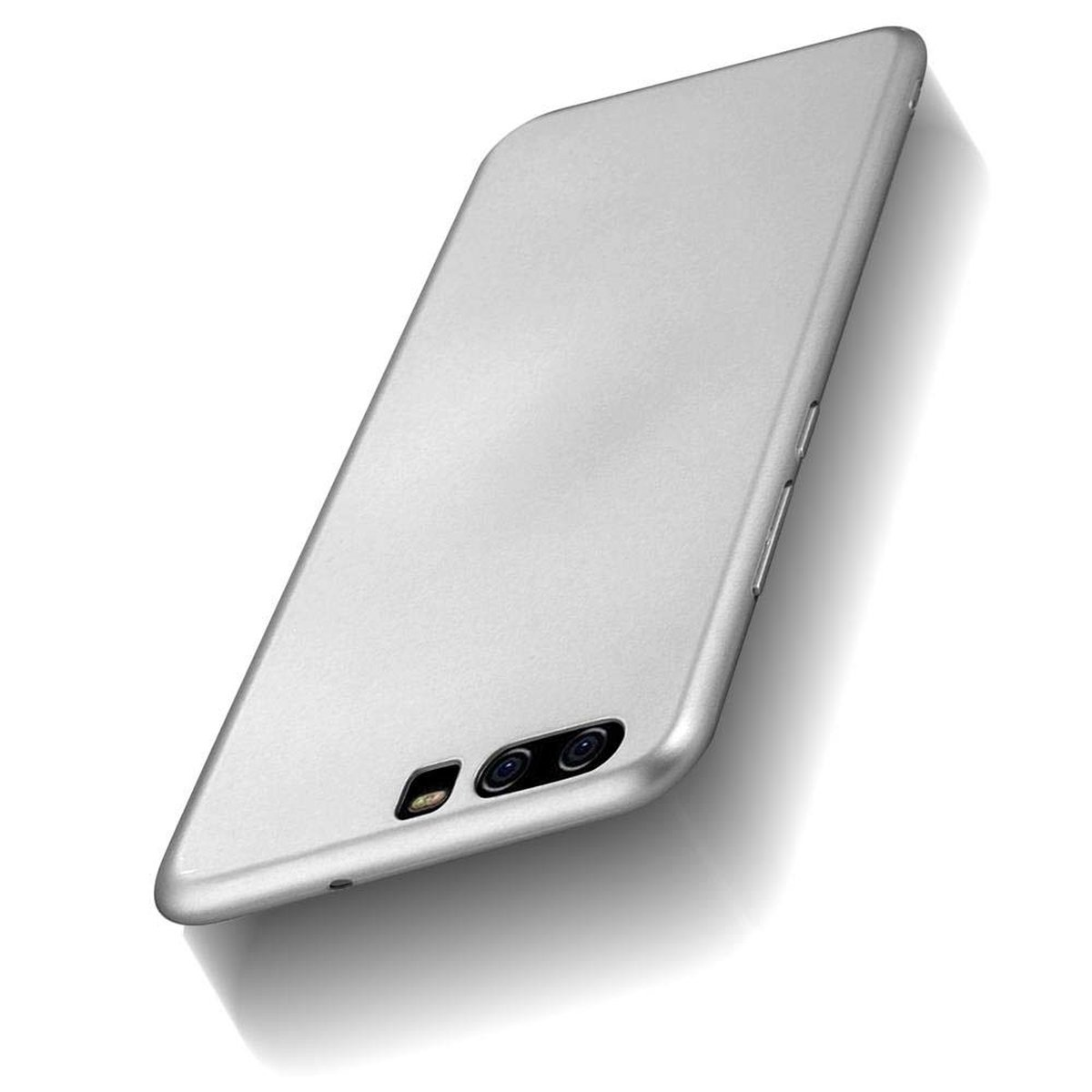 Huawei, P10, METALL Matt Backcover, CADORABO Metall SILBER Style, Hülle im Hard Case