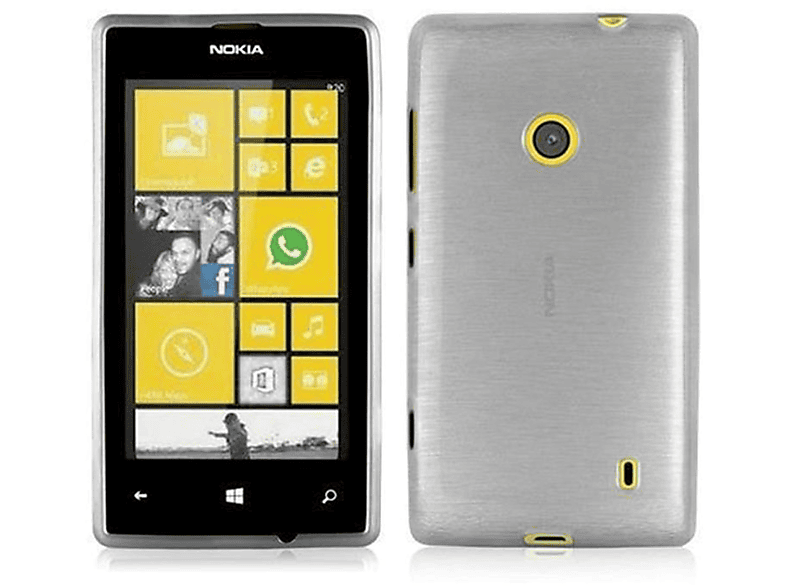 CADORABO TPU Backcover, SILBER Brushed Lumia 525, Hülle, Nokia