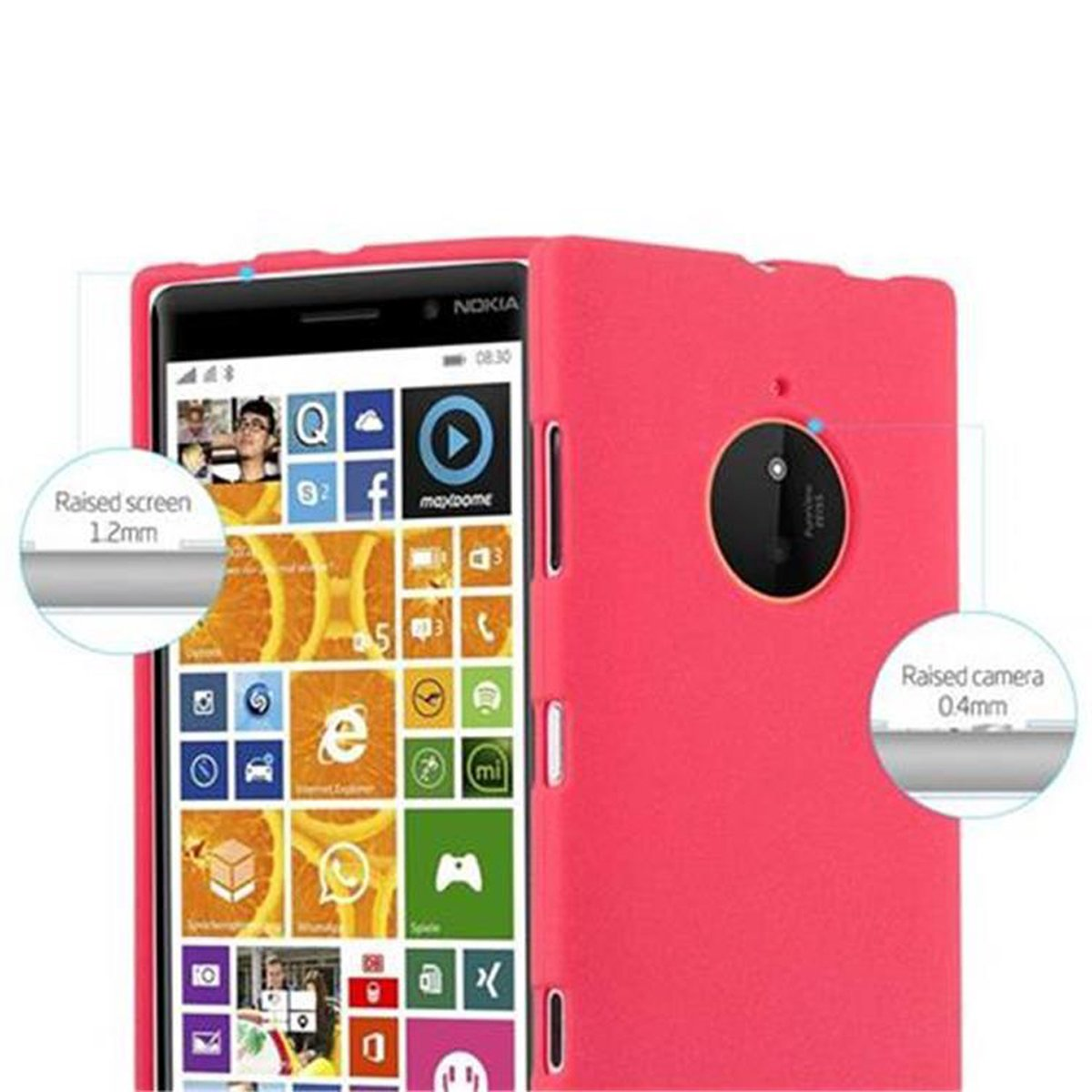 CADORABO FROST TPU Backcover, Nokia, 830, Frosted ROT Lumia Schutzhülle,