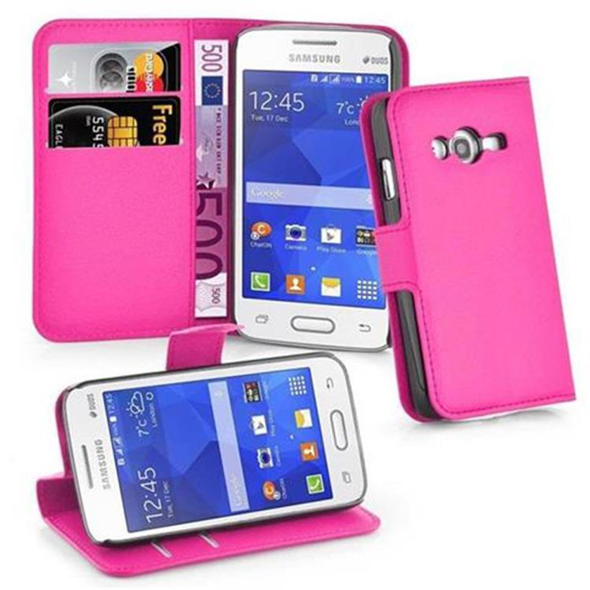 CADORABO Book Hülle Standfunktion, 4 Samsung, LITE, Galaxy CHERRY Bookcover, ACE PINK