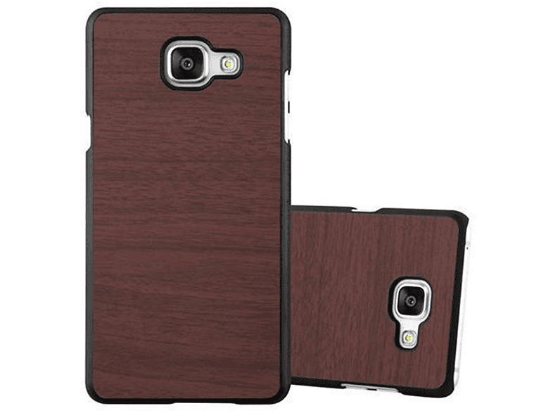 CADORABO Hülle Hard Case Woody Backcover, Galaxy A3 Samsung, KAFFEE WOODY Style, 2016