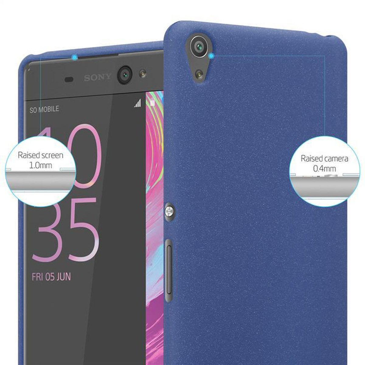 DUNKEL Xperia FROST TPU Backcover, XA, Sony, Frosted Schutzhülle, CADORABO BLAU