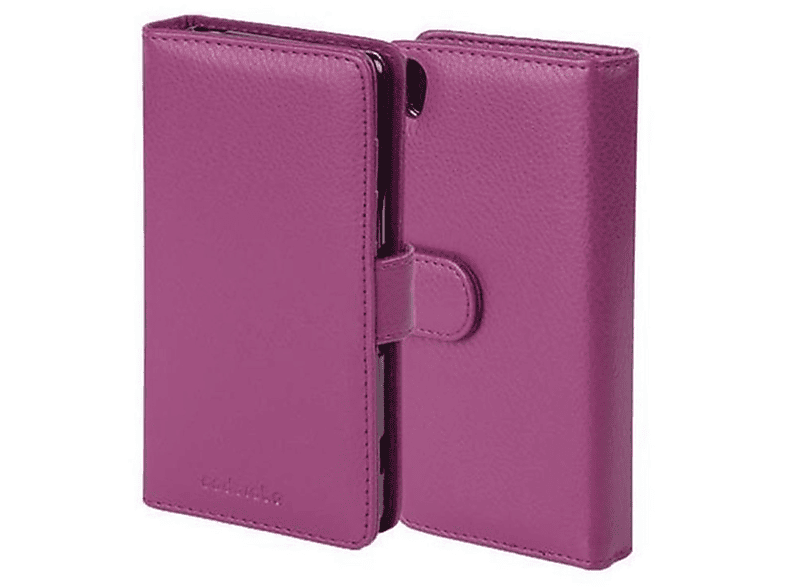 CADORABO Book Hülle mit Kartenfach Bookcover, Z5 Sony, Standfunktuon, Xperia COMPACT, LILA BORDEAUX
