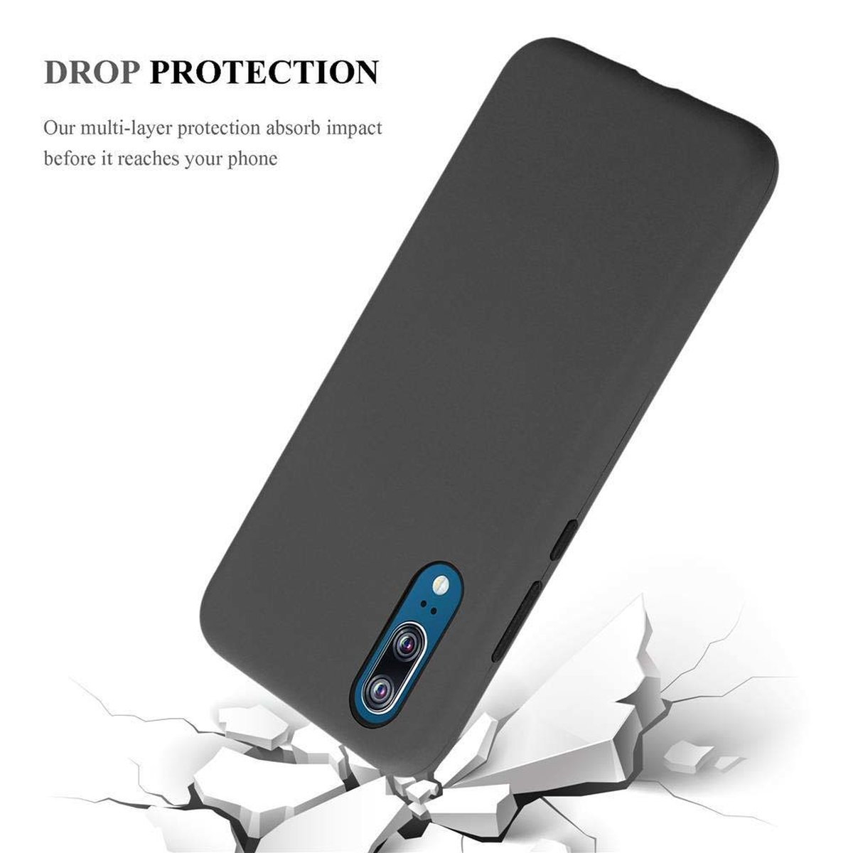 Huawei, Schutz, 3-in-1 GRAU QUARZ Backcover, CADORABO Hülle Hybrid P20,