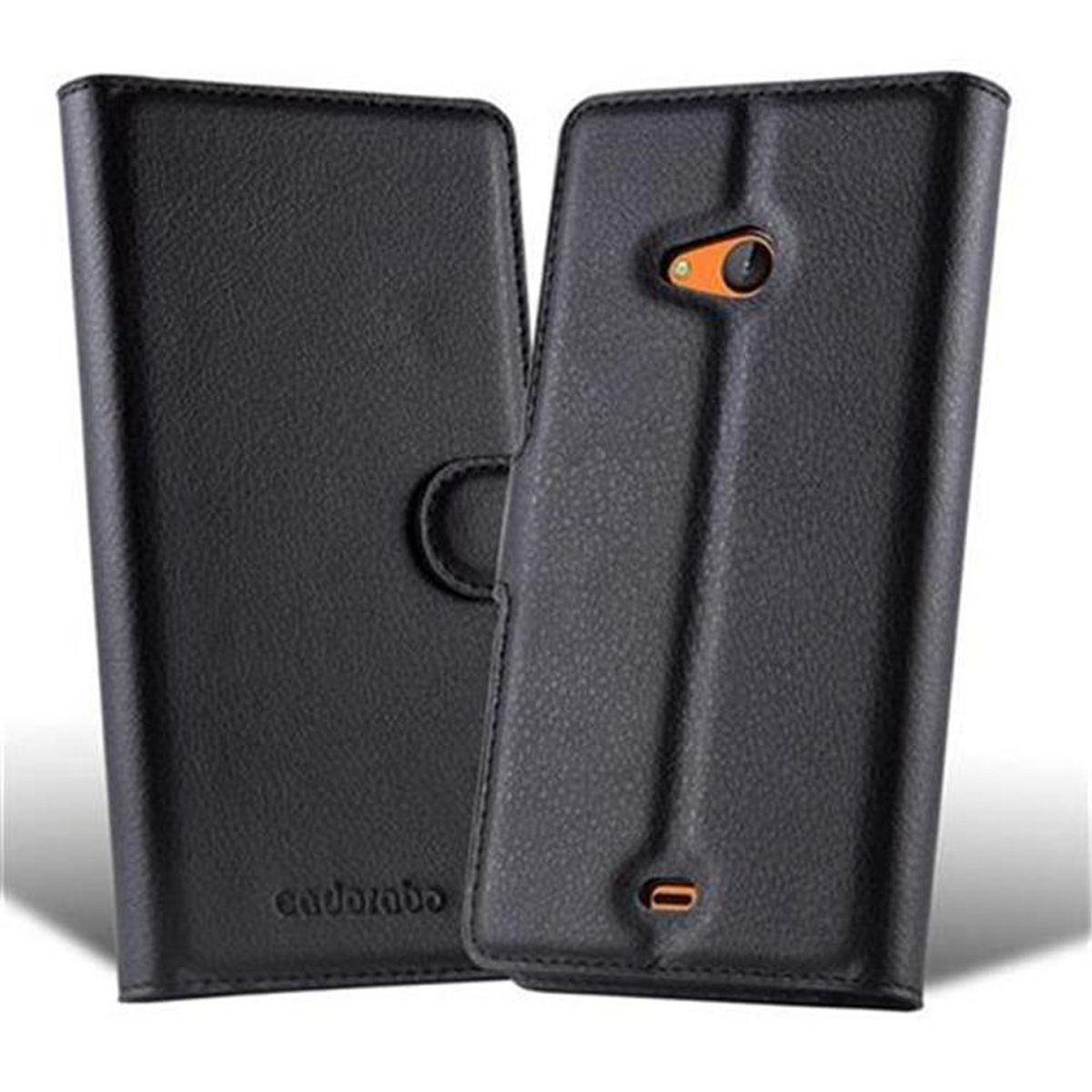 SCHWARZ Book PHANTOM Standfunktion, Hülle Bookcover, Lumia Nokia, CADORABO 540,