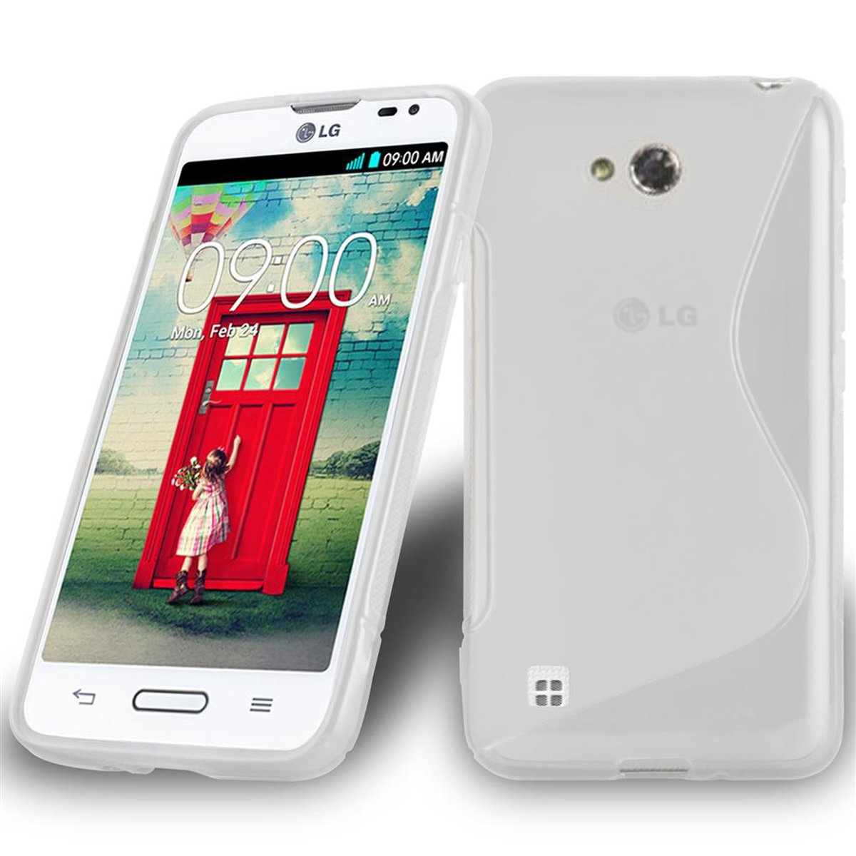 S-Line L50, LG, Handyhülle, HALB TRANSPARENT Backcover, CADORABO TPU