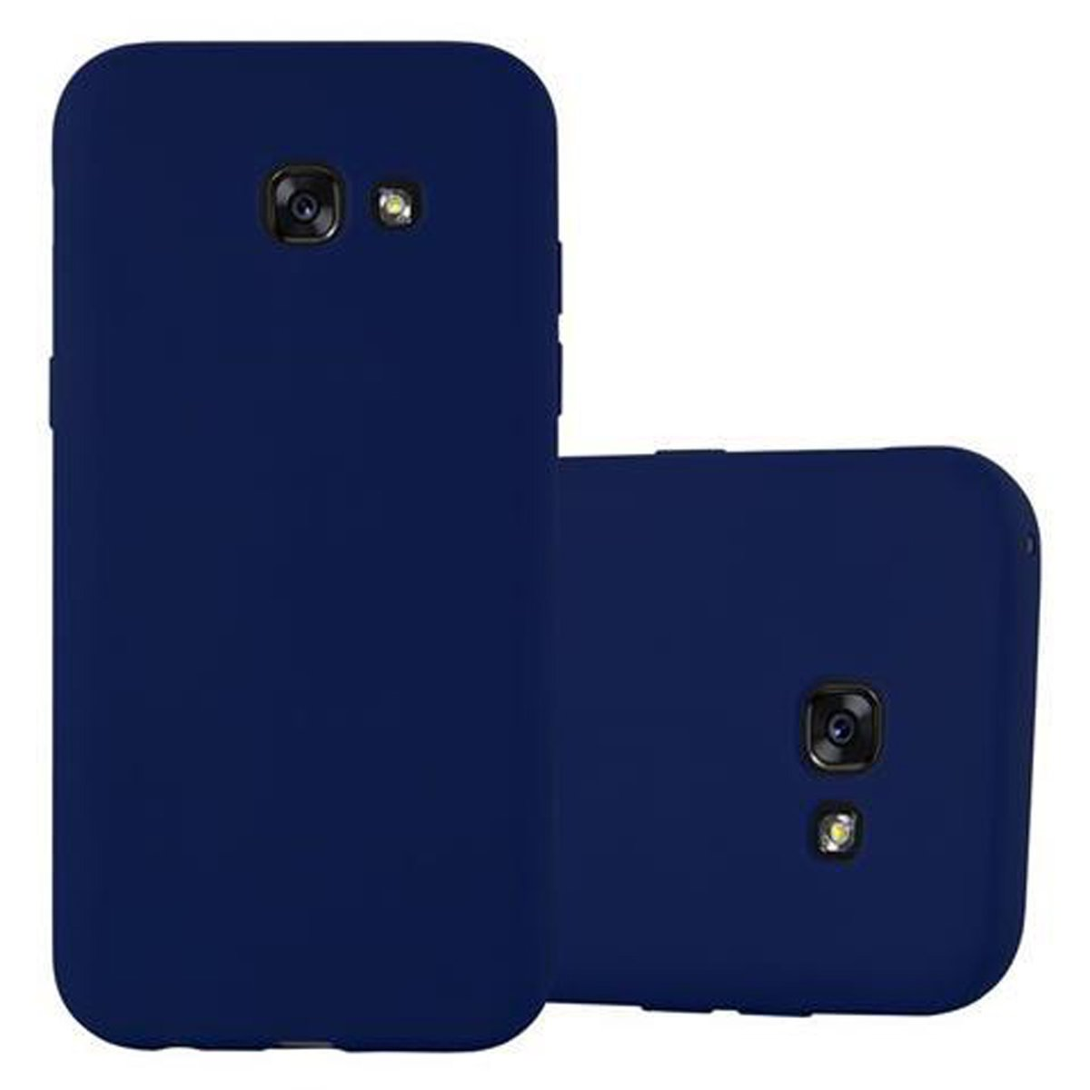 CADORABO Hülle im TPU Candy BLAU Galaxy A5 Backcover, CANDY Samsung, 2017, Style, DUNKEL