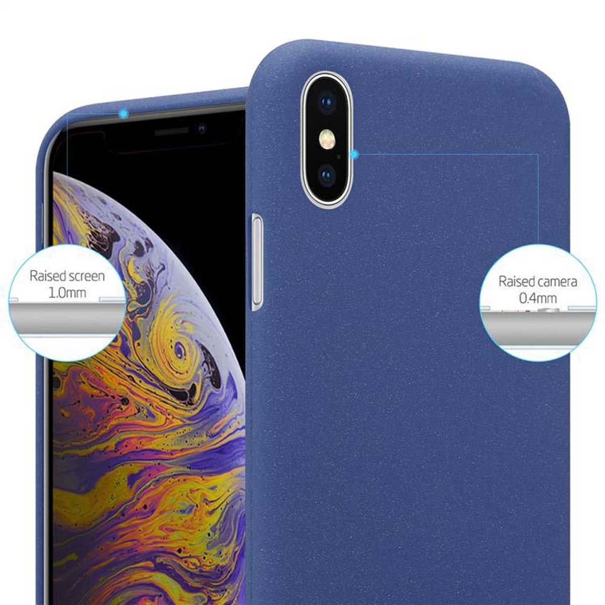 CADORABO TPU Frosted Schutzhülle, DUNKEL FROST BLAU iPhone MAX, XS Apple, Backcover