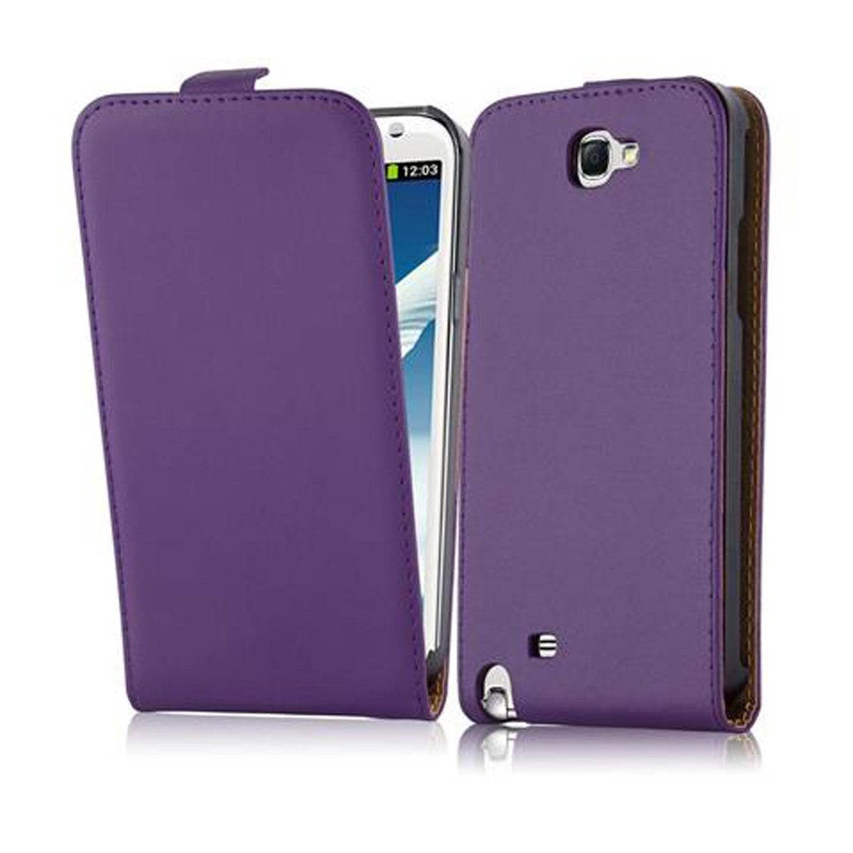 CADORABO Handyhülle Style, Flip Samsung, 2, Cover, Flip Galaxy im VIOLETT FLIEDER NOTE