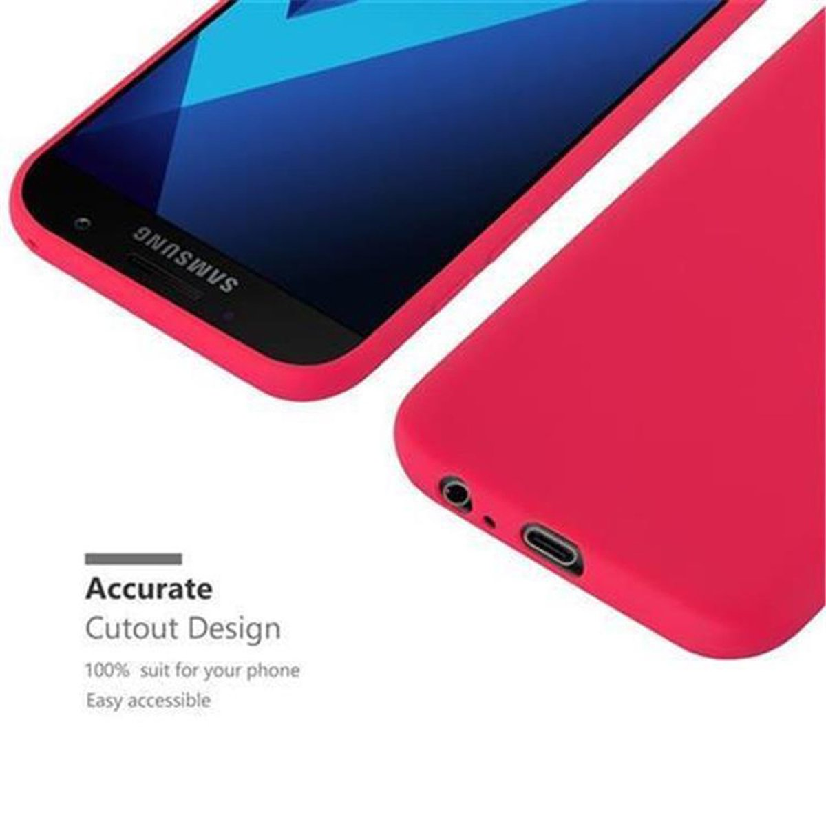 CADORABO Hülle im ROT Samsung, Backcover, 2017, Candy A3 TPU Galaxy CANDY Style