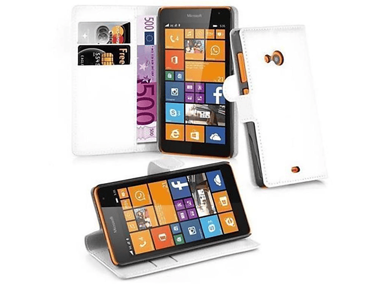 CADORABO Book WEIß Lumia Nokia, Standfunktion, 535, ARKTIS Bookcover, Hülle