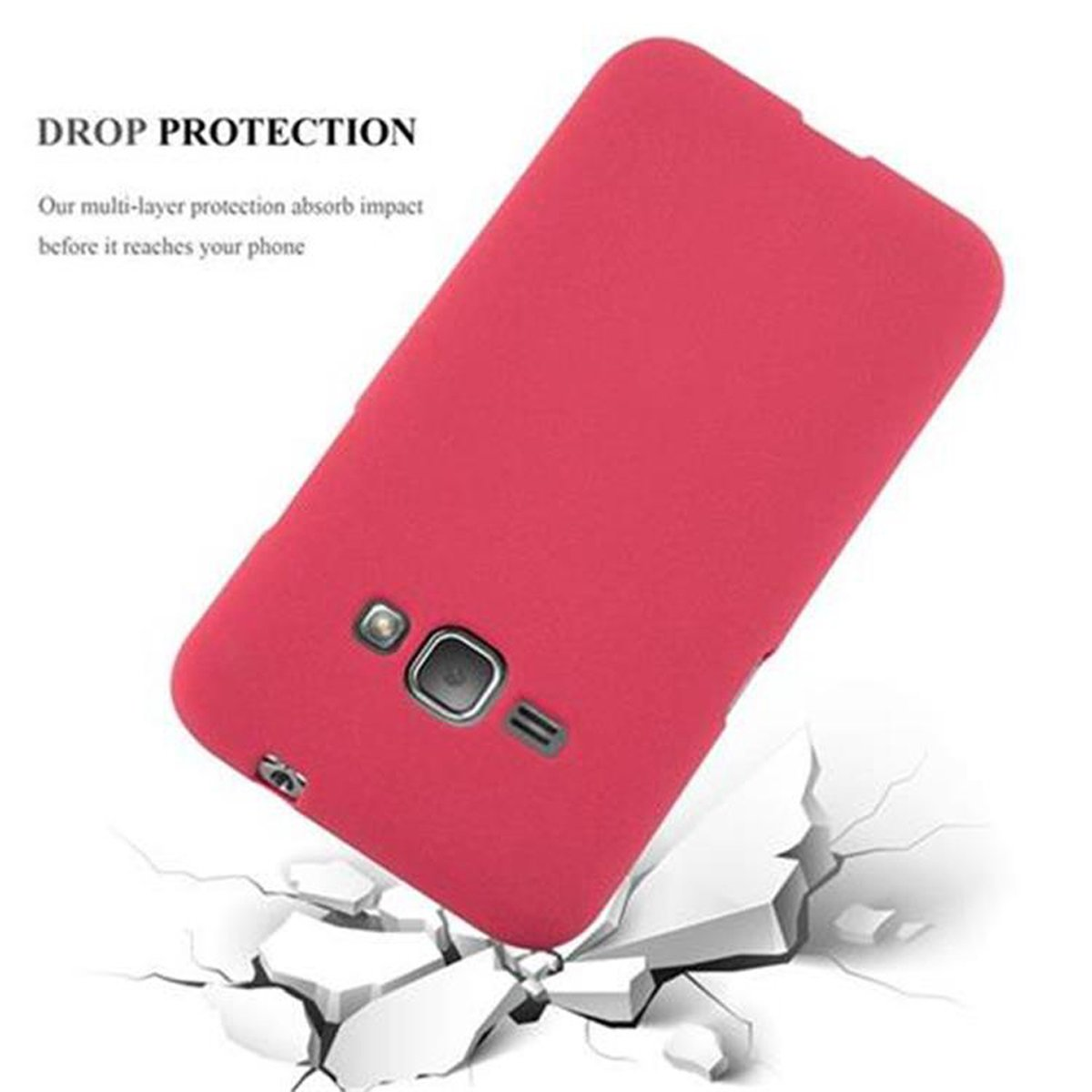 Backcover, J1 Frosted TPU ROT 2016, Galaxy CADORABO Schutzhülle, Samsung, FROST