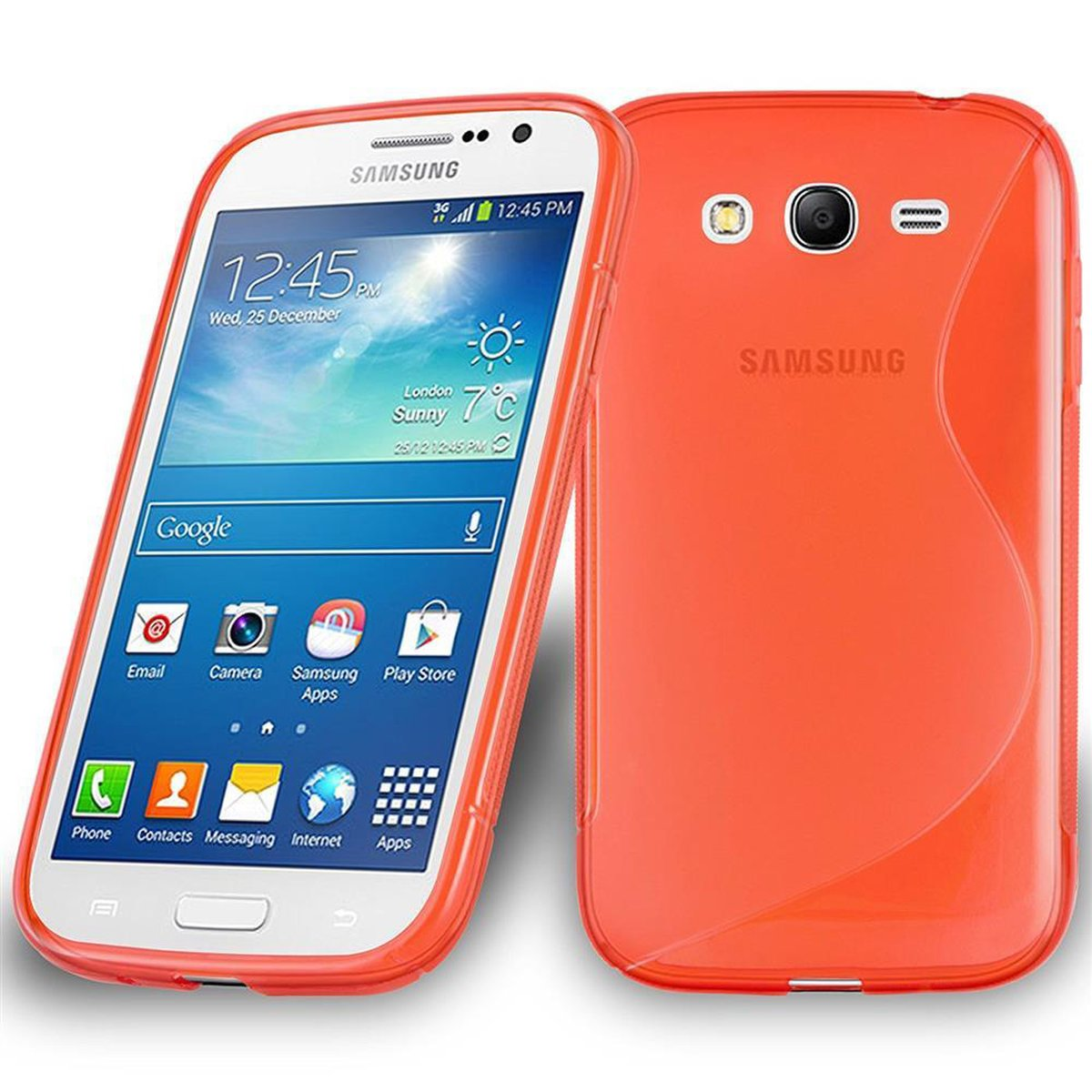 Samsung, GRAND TPU Galaxy Handyhülle, Backcover, ROT 3, CADORABO S-Line INFERNO