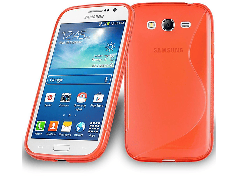 Samsung, GRAND TPU Galaxy Handyhülle, Backcover, ROT 3, CADORABO S-Line INFERNO