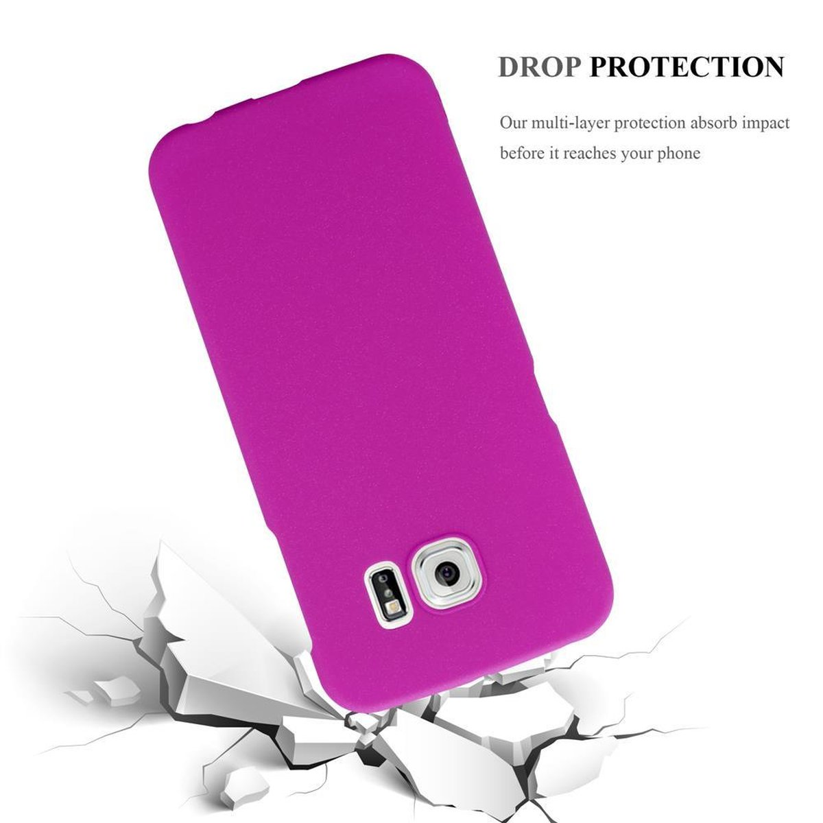 CADORABO Hülle im Hard Case S6 PLUS, EDGE FROSTY Backcover, Style, Samsung, Frosty Galaxy PINK