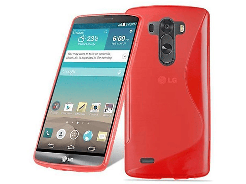 CADORABO TPU G3 ROT LG, Handyhülle, Backcover, S-Line INFERNO STYLUS