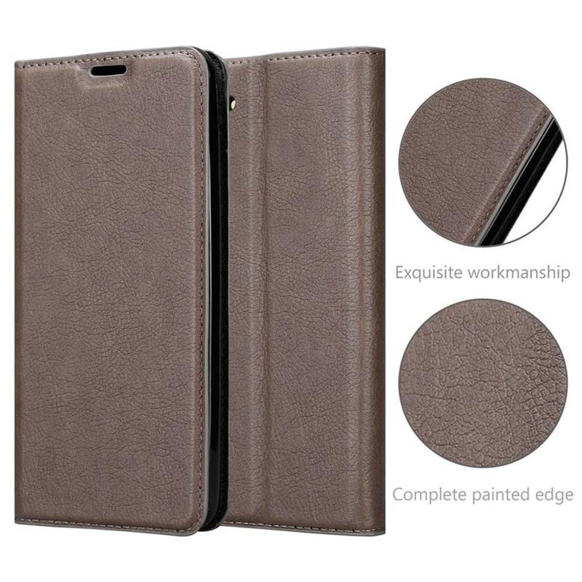 CADORABO Book Hülle Invisible Samsung, Magnet, NOTE BRAUN KAFFEE Bookcover, 10, Galaxy