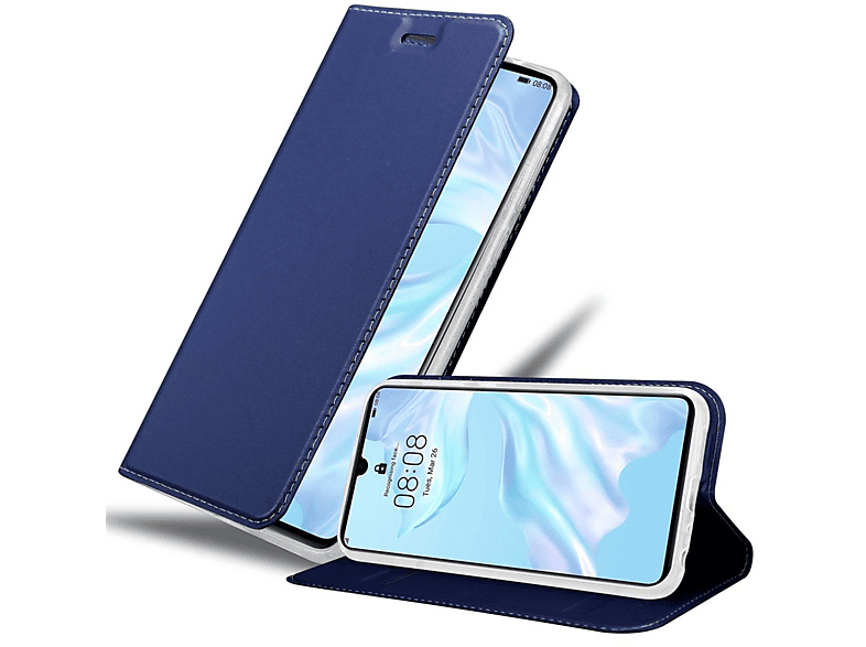 CADORABO Handyhülle Classy Book DUNKEL BLAU Bookcover, Style, CLASSY Huawei, P30