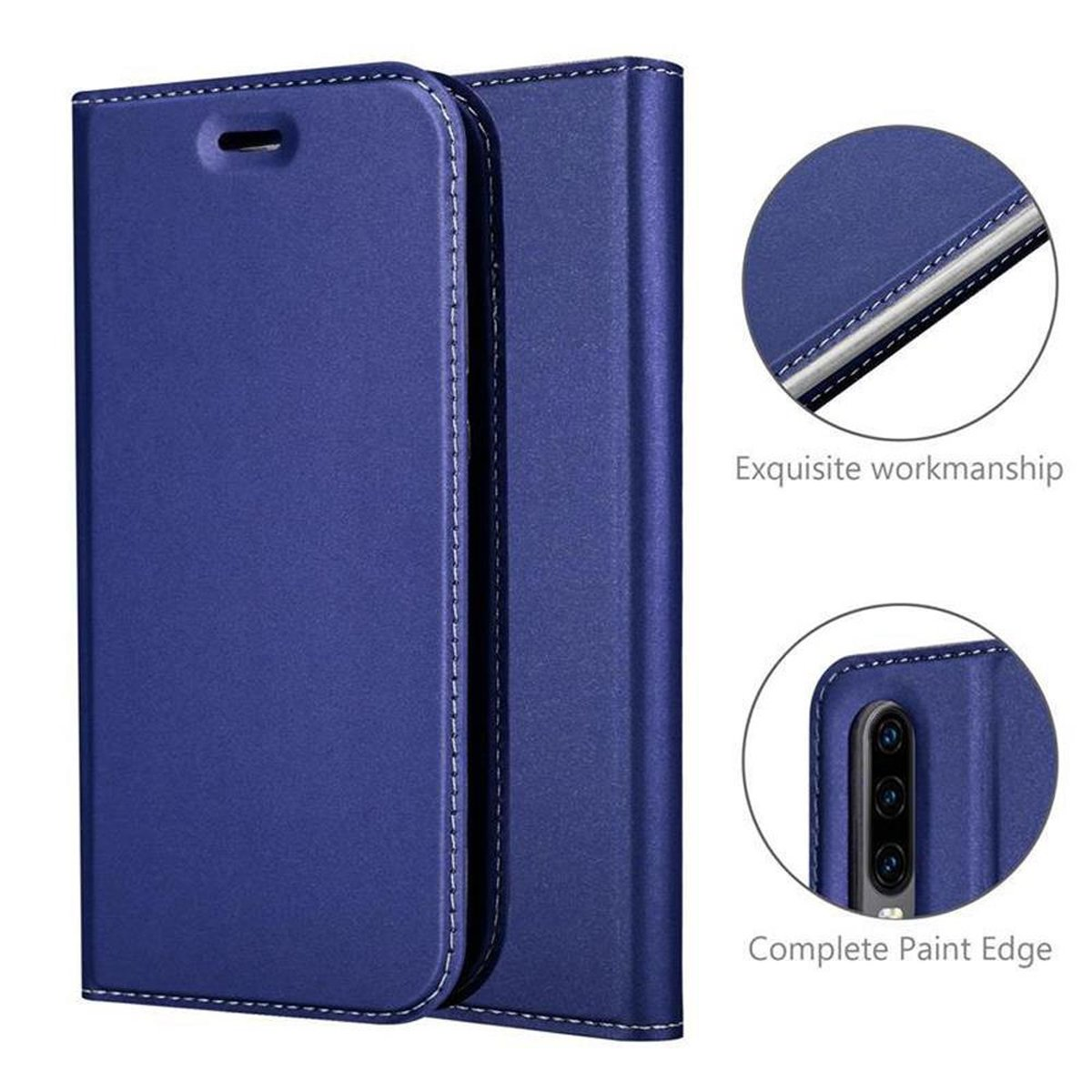Book Style, BLAU Handyhülle DUNKEL CADORABO Bookcover, CLASSY P30, Classy Huawei,
