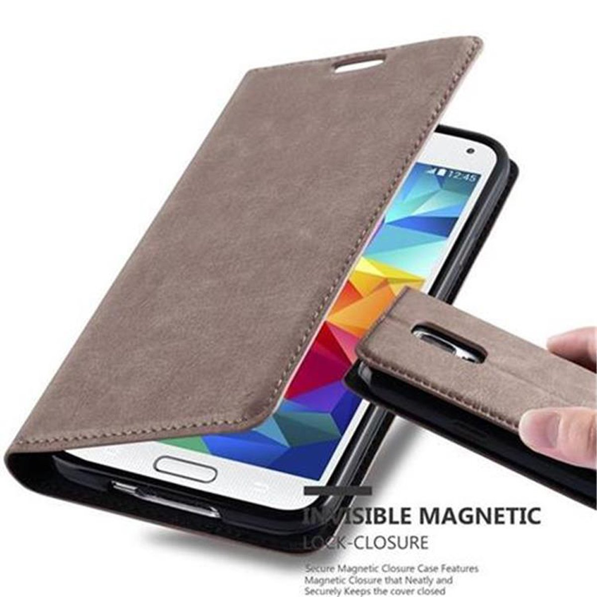 / Hülle NEO, CADORABO Samsung, BRAUN KAFFEE Invisible Magnet, Galaxy Book S5 S5 Bookcover,