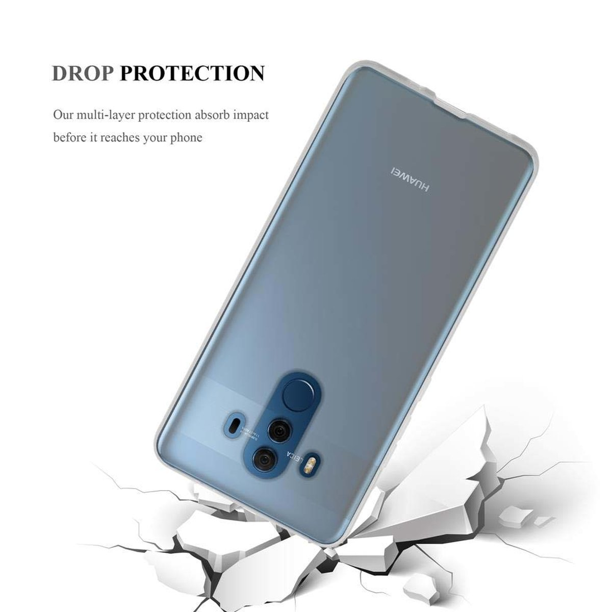 CADORABO TPU Ultra Huawei, AIR Schutzhülle, 10 TRANSPARENT VOLL Backcover, Slim PRO, MATE