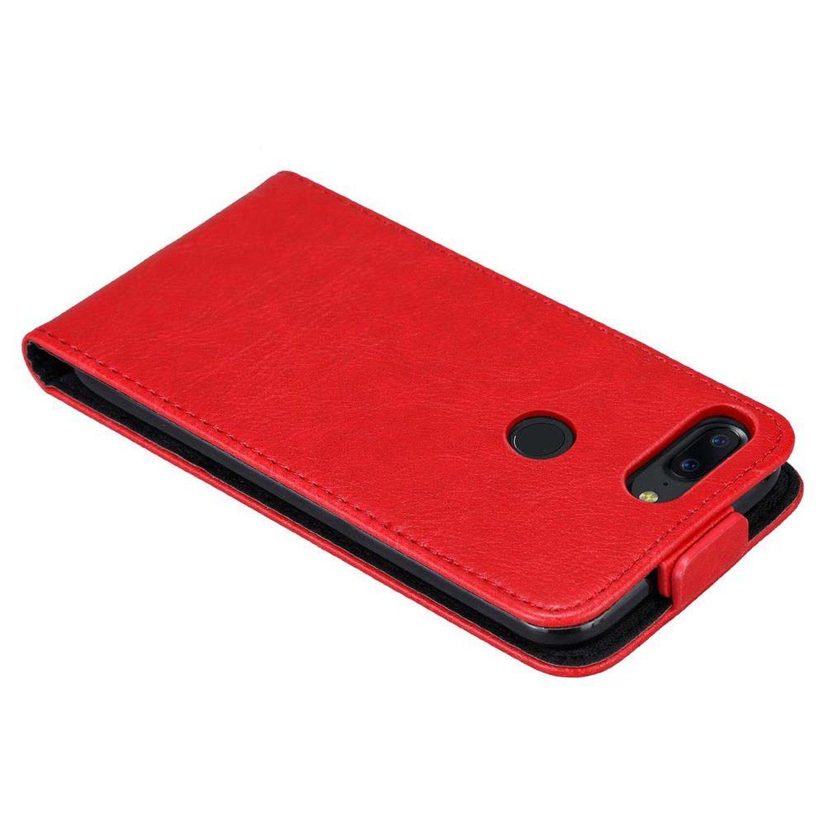 Flip APFEL im Cover, CADORABO ROT 5T, OnePlus, Hülle Style, Flip