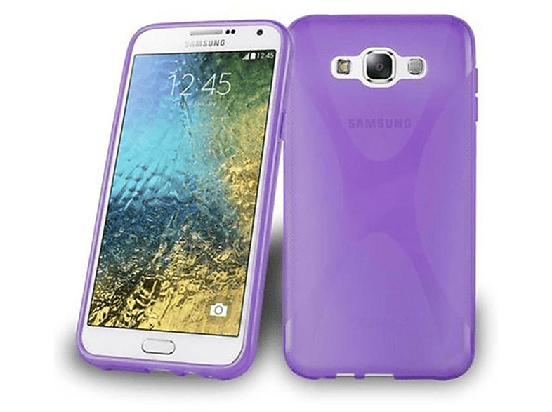 VIOLETT CADORABO Samsung, FLIEDER Galaxy E7, X-Line TPU Schutzhülle, Backcover,