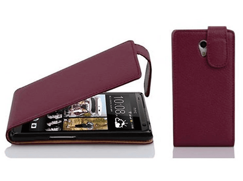 CADORABO Schutzhülle im Flip HTC, 600, Cover, BORDEAUX LILA Style, Flip Desire