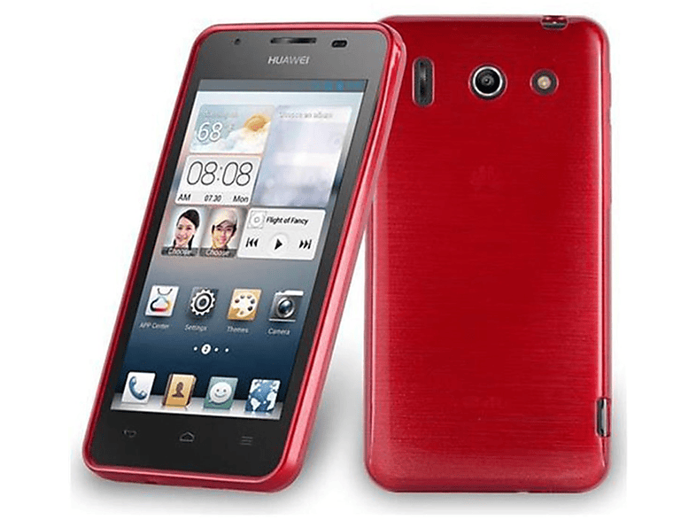 CADORABO TPU / Backcover, Huawei, G520 ROT Hülle, ASCEND G510 / G525, Brushed
