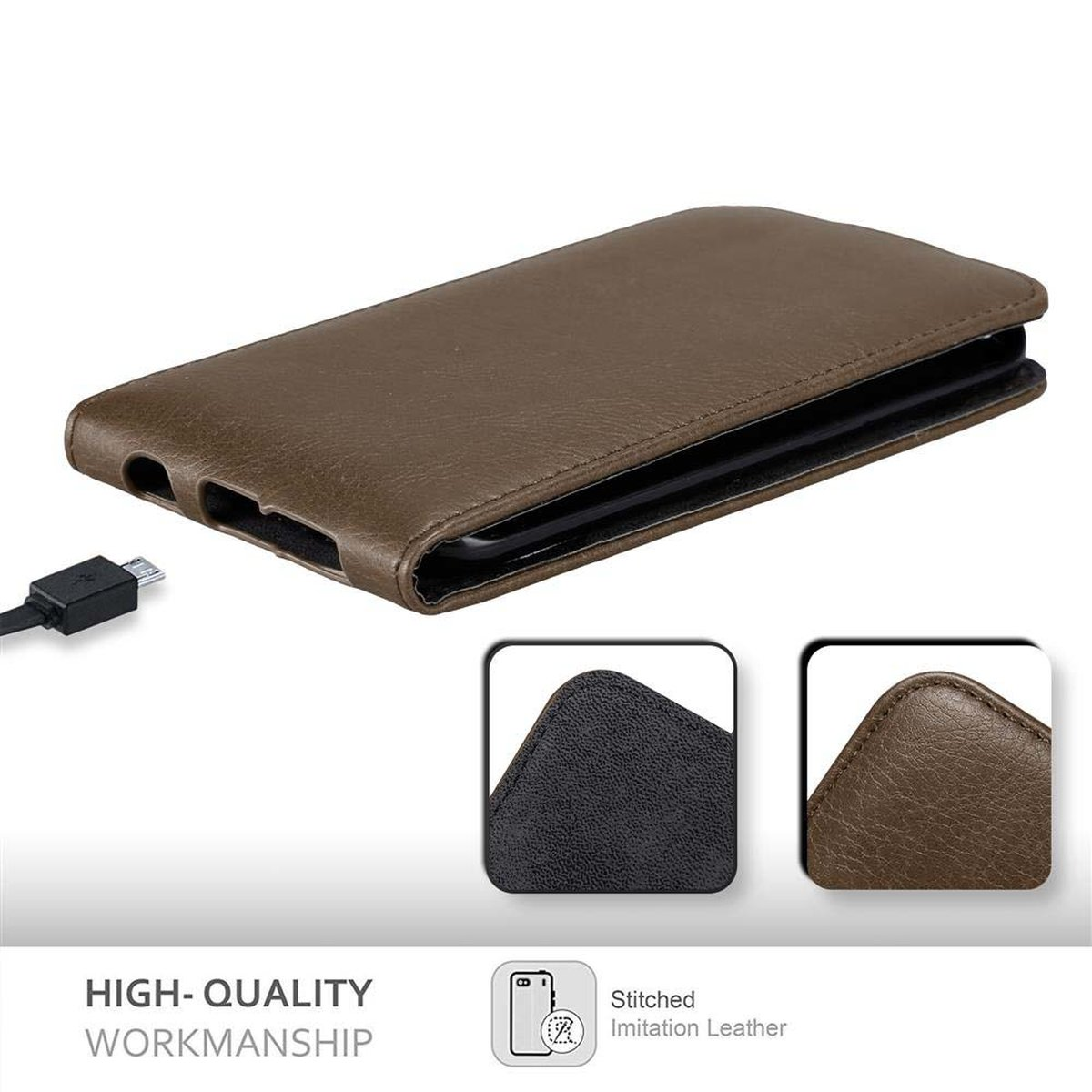 BRAUN S6 Flip Flip Style, CADORABO Cover, im Hülle EDGE, KAFFEE Galaxy Samsung,