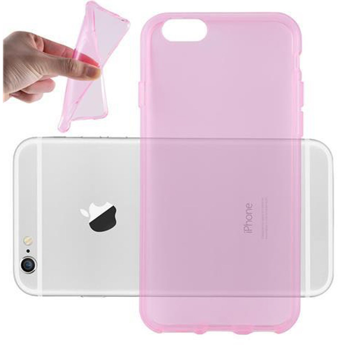 PINK iPhone Schutzhülle, 6S, Apple, Slim Backcover, Ultra / TRANSPARENT CADORABO 6 AIR TPU