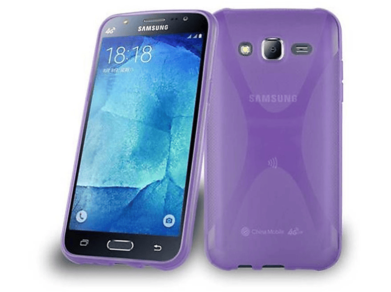 Backcover, Galaxy CADORABO Samsung, J5 VIOLETT FLIEDER Schutzhülle, X-Line TPU 2015,