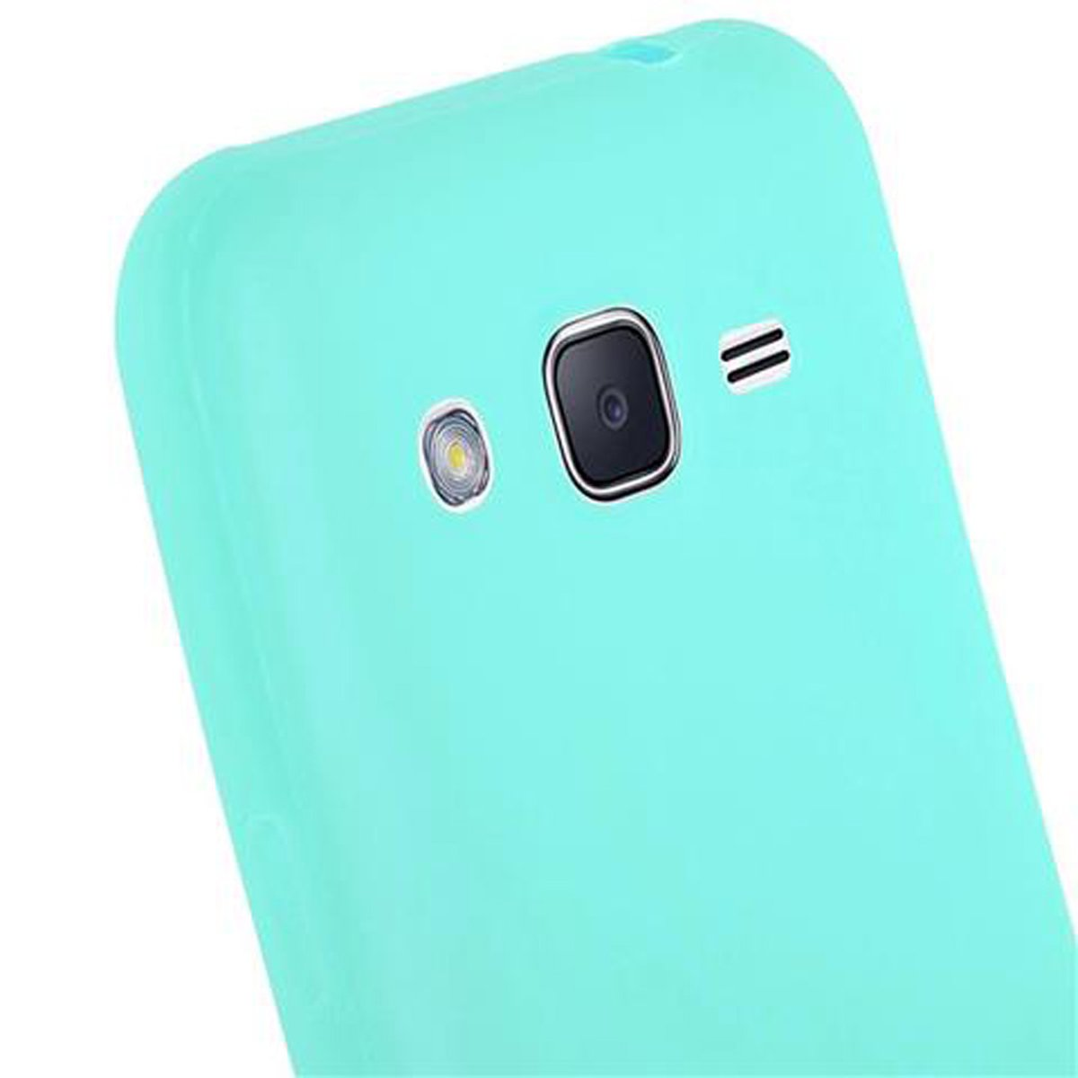 Samsung, CADORABO Backcover, Galaxy 2015, Style, J2 TPU CANDY BLAU Hülle im Candy