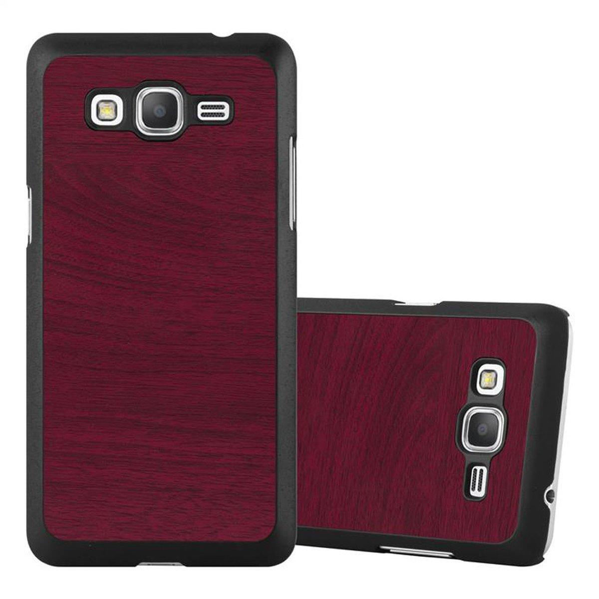 CADORABO Hülle Hard Case WOODY Style, 2015, Backcover, Samsung, J5 Galaxy ROT Woody