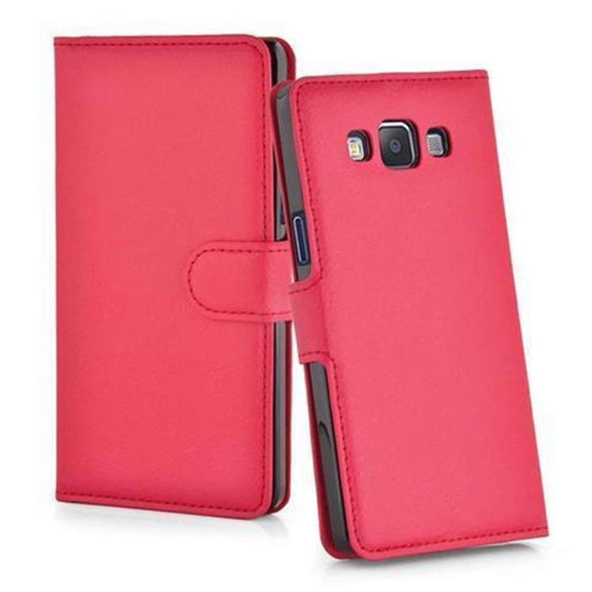 CADORABO Book Hülle ROT J5 Galaxy 2015, Bookcover, Samsung, KARMIN Standfunktion