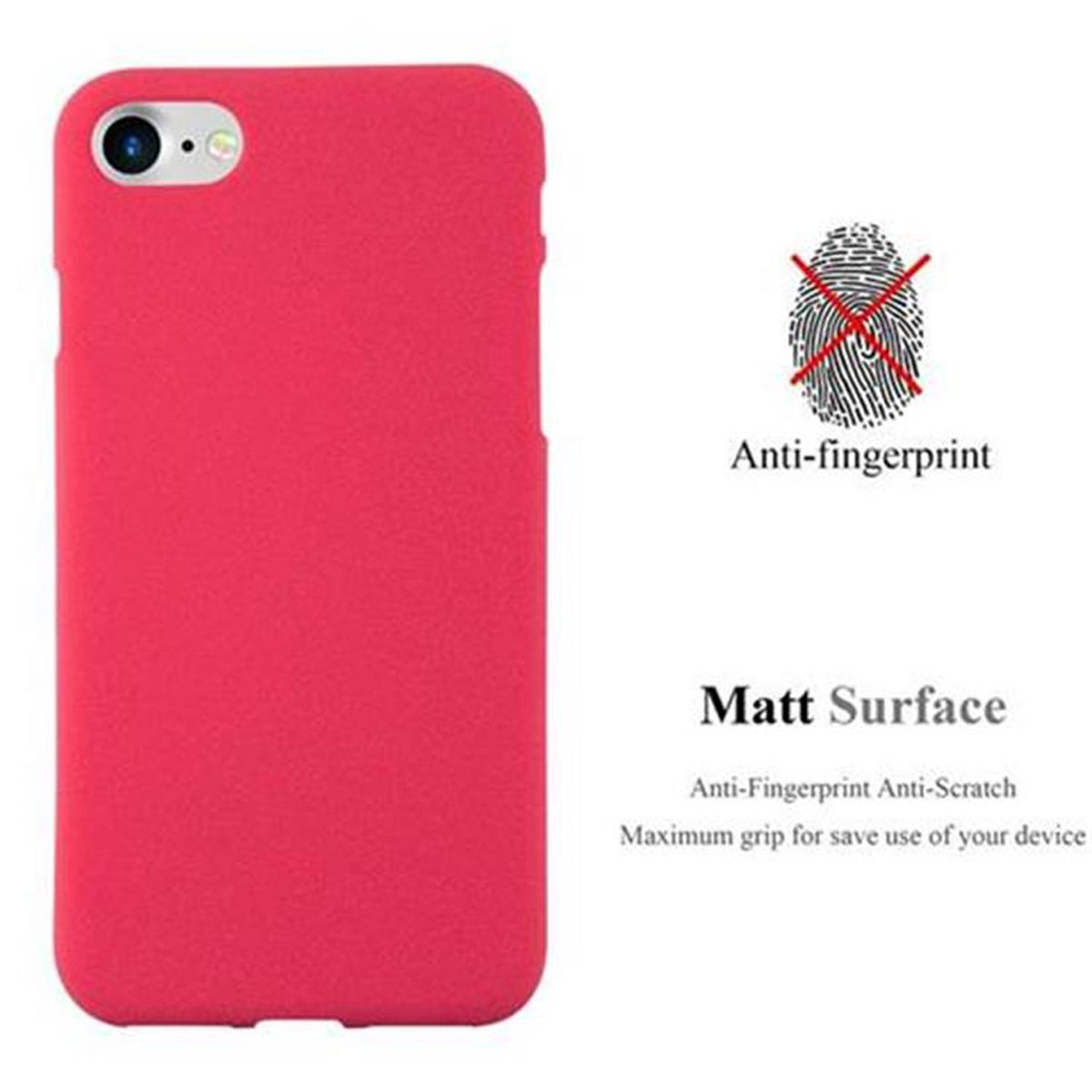 / / Apple, 7 CADORABO / Backcover, FROST 7S SE 8 Frosted iPhone ROT 2020, Schutzhülle, TPU