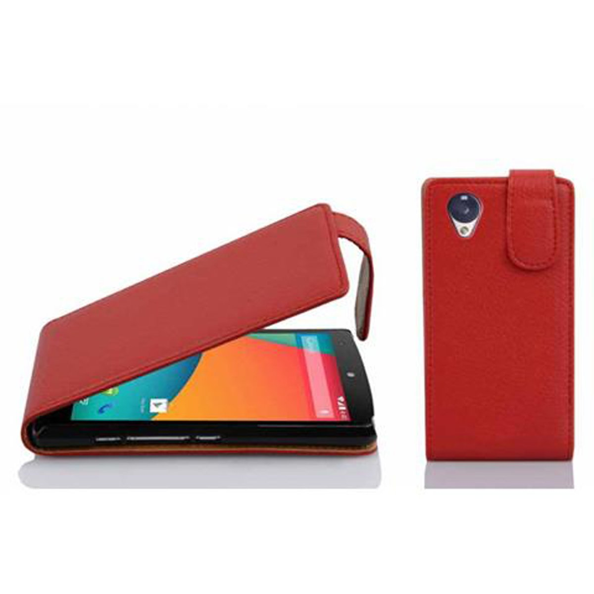 CADORABO Schutzhülle LG, im INFERNO Flip Google ROT 5, Style, Flip NEXUS Cover