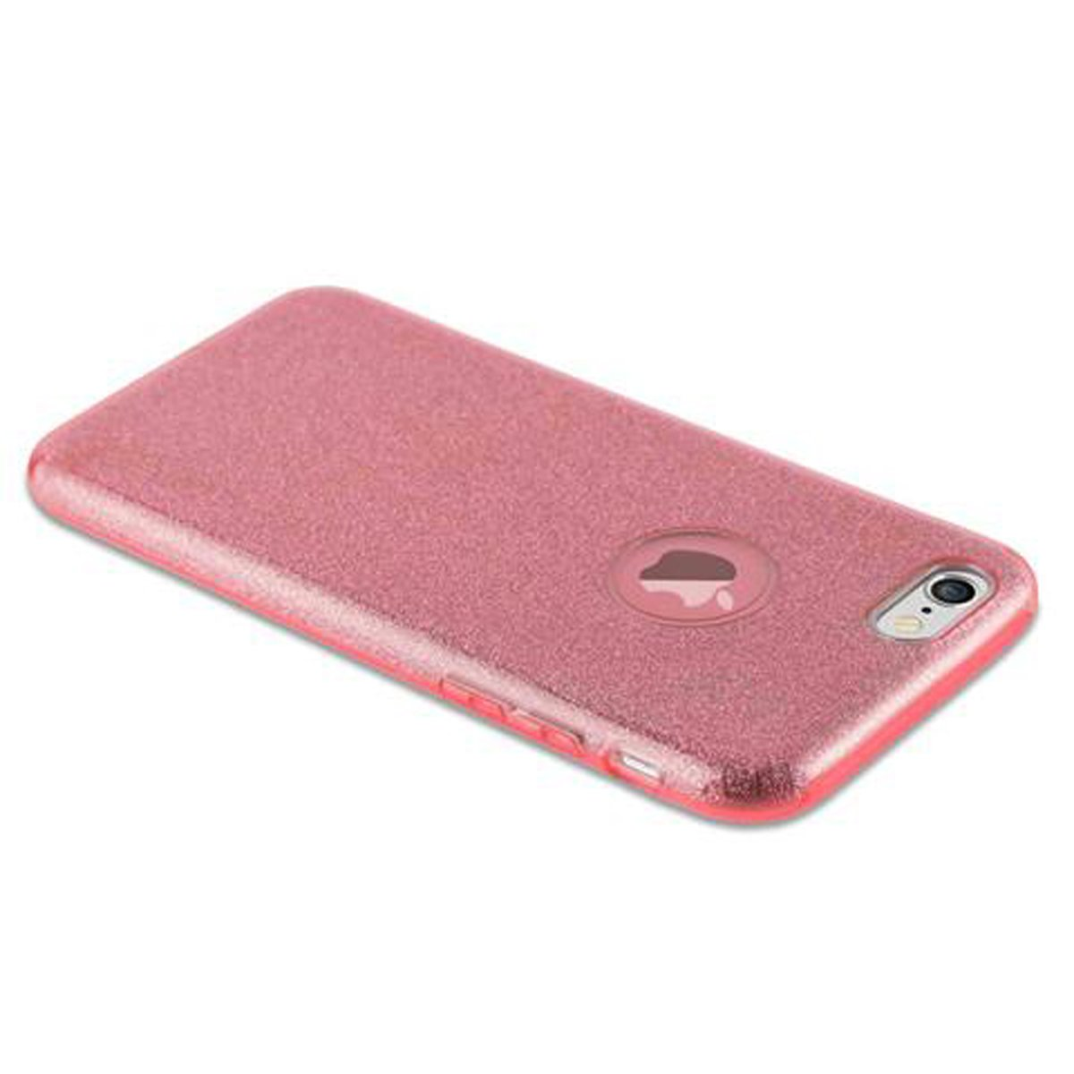 CADORABO Hülle Hard Case Schutzhülle 6 iPhone PINK Design, Backcover, 6S, Apple, im Glitzer STERNENSTAUB 