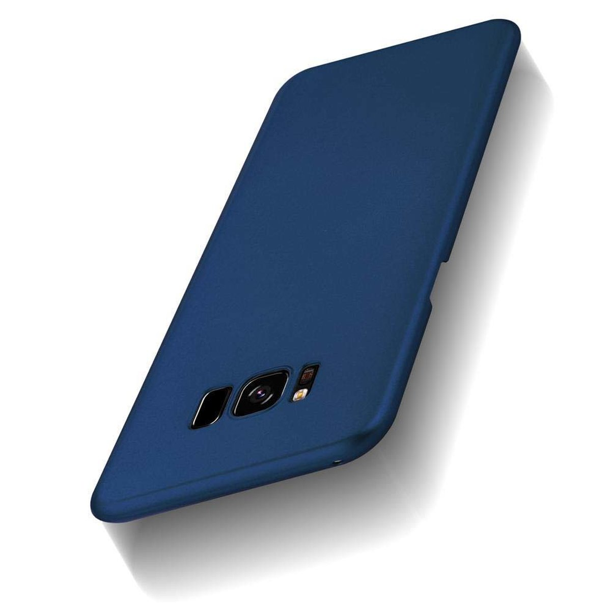 CADORABO Hülle im BLAU Samsung, Metall PLUS, S8 Style, METALL Case Hard Galaxy Backcover, Matt