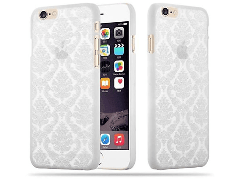 CADORABO Hülle Hard Case Blumen iPhone 6S, Backcover, Paisley WEIß Henna 6 in Design, / Apple