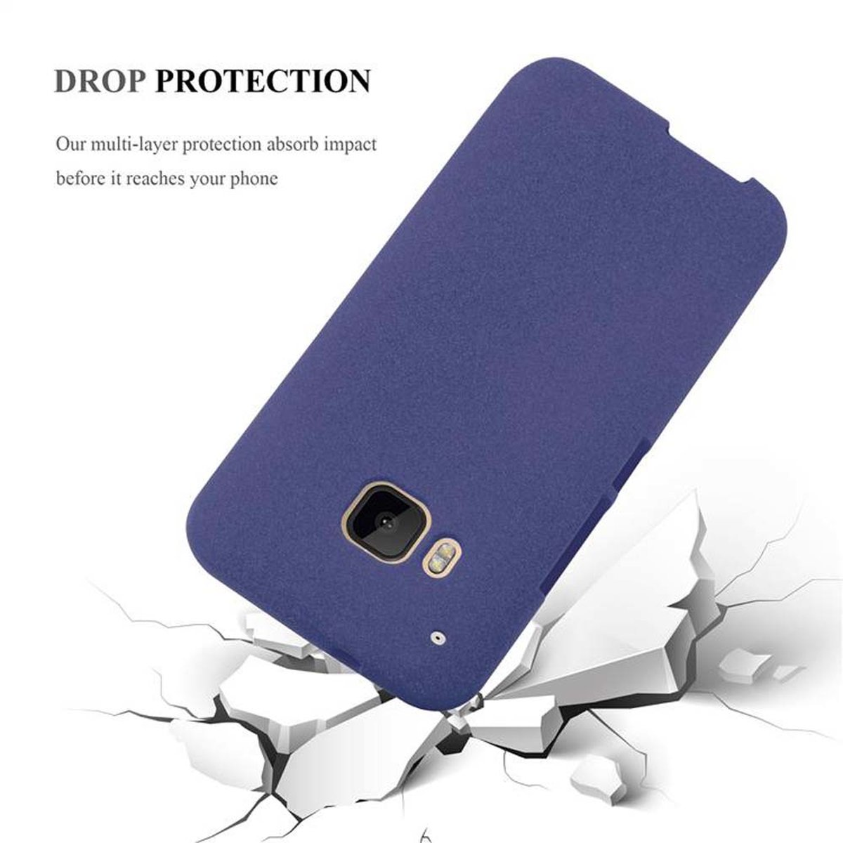 CADORABO TPU Frosted HTC, Schutzhülle, DUNKEL Backcover, ONE M9, FROST BLAU