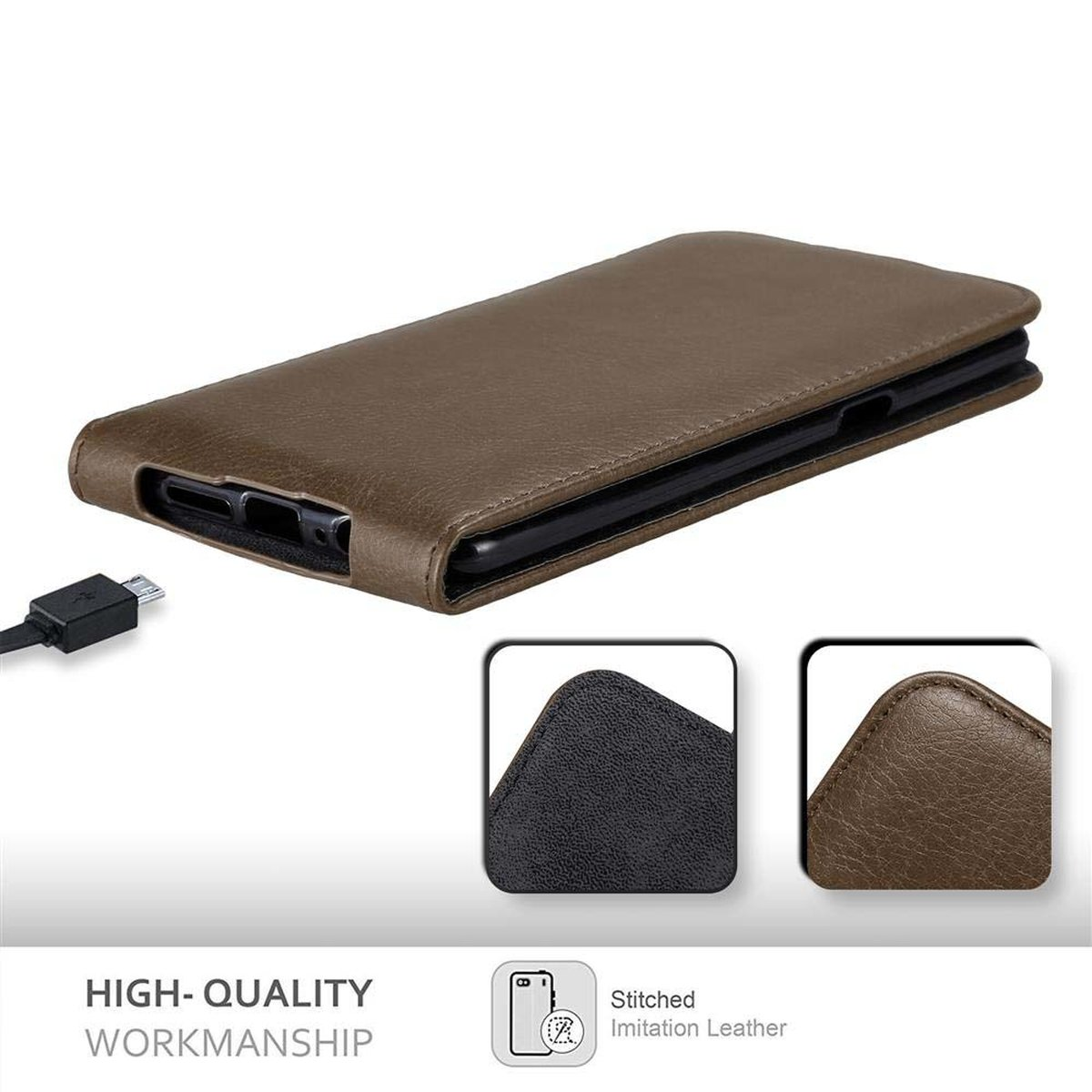 CADORABO Hülle im Flip OnePlus, KAFFEE BRAUN / Flip Cover, 3 Style, 3T