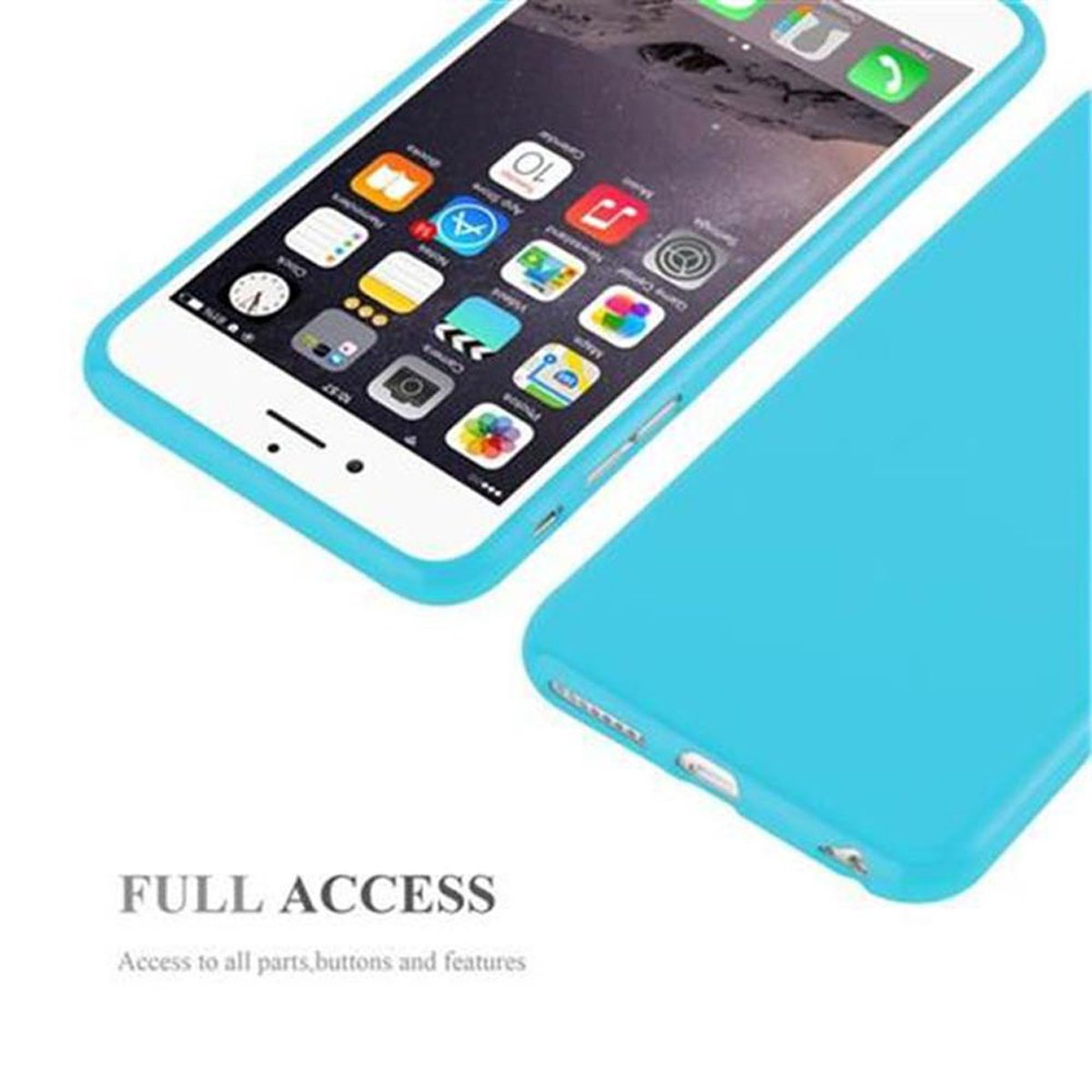 HELL Apple, Handyhülle, iPhone Jelly BLAU JELLY 6 Backcover, PLUS PLUS, 6S / CADORABO TPU