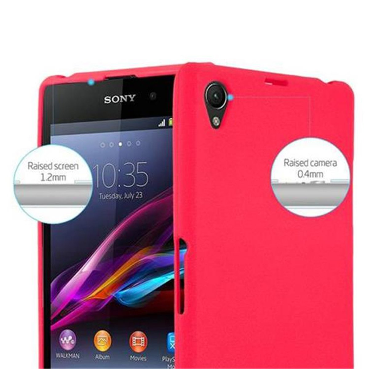 CADORABO TPU Frosted Schutzhülle, Backcover, ROT Z1 FROST Sony, COMPACT, Xperia