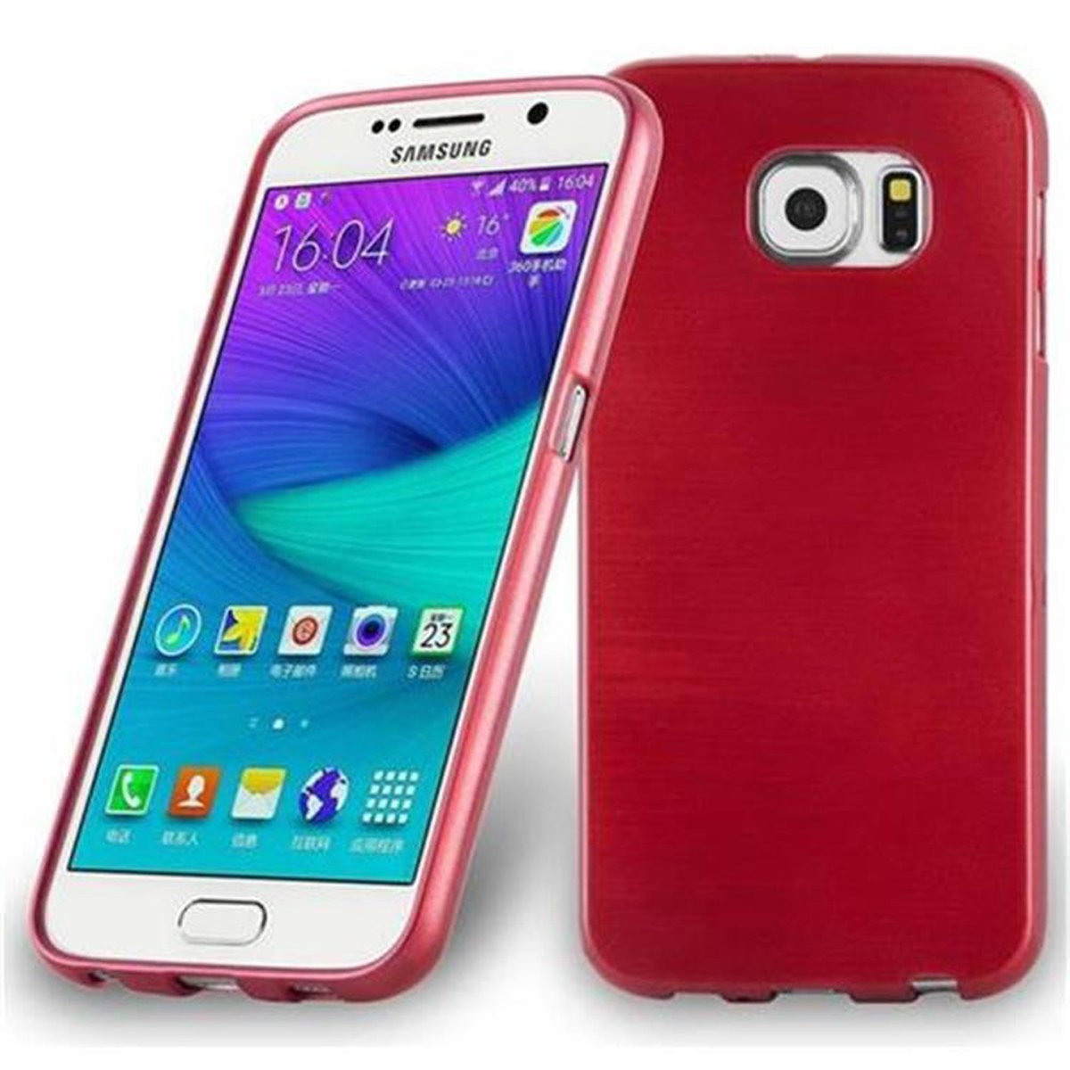 ROT CADORABO S6, Brushed TPU Backcover, Samsung, Galaxy Hülle,