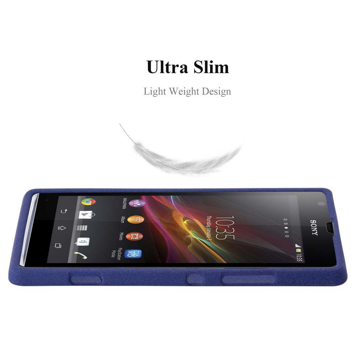 TPU Sony, Schutzhülle, Xperia SP, DUNKEL BLAU Frosted CADORABO FROST Backcover,