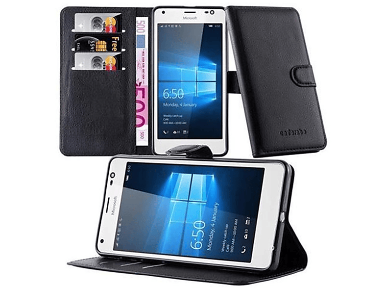 Nokia, Bookcover, CADORABO Lumia PHANTOM Hülle 850, Book SCHWARZ Standfunktion,
