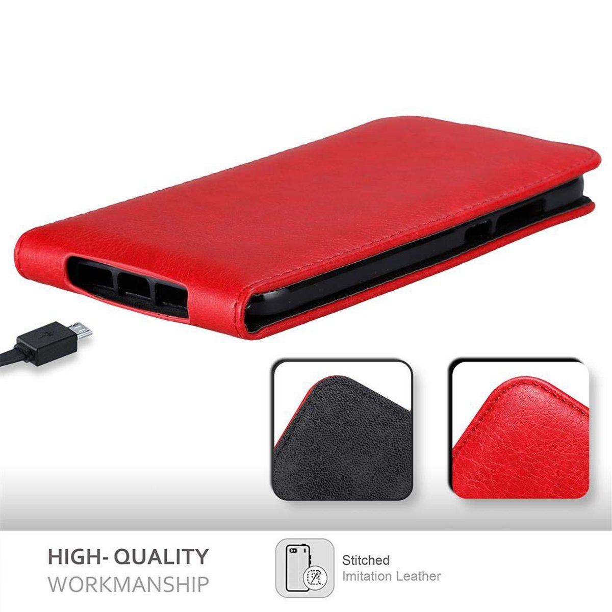 Style, Flip ASCEND Hülle GX8, APFEL / CADORABO G7 Flip im / PLUS Huawei, ROT G8 Cover,