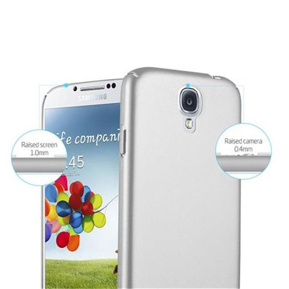 CADORABO Hülle im Hard Case Style, Galaxy Samsung, Metall Matt S4, METALL SILBER Backcover